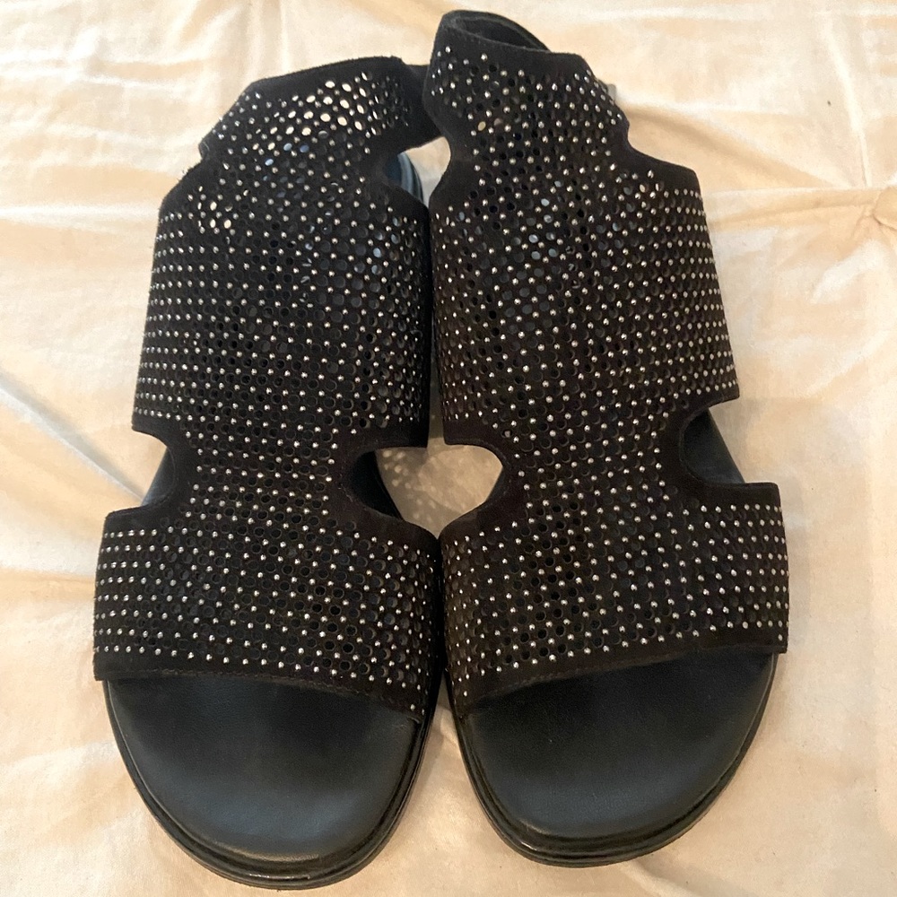 Donald Pliner Studded Black Ankle Strap Sandals